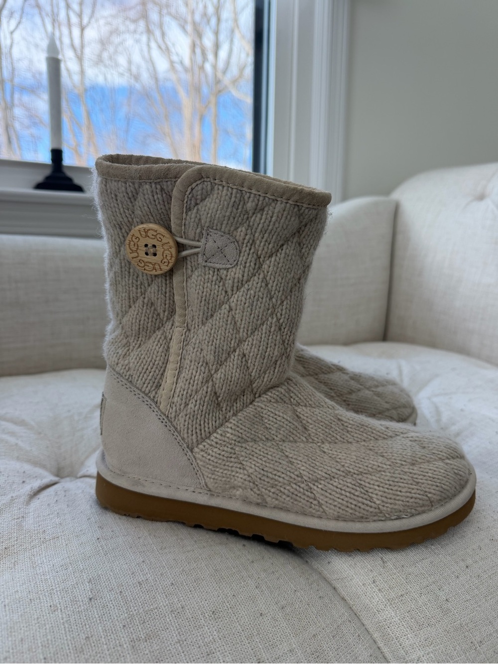 Classic Quilted Women’s UGG Boot - ivory